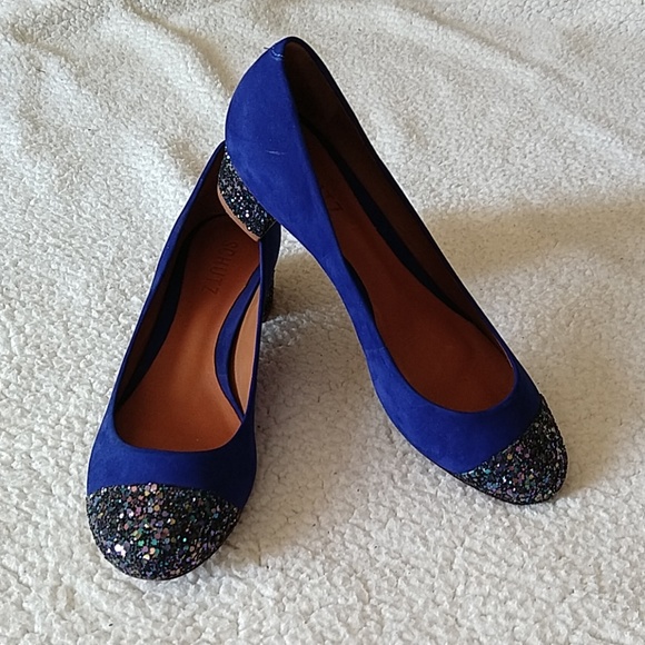SCHUTZ Shoes - Schutz Suede Glitter Block  Pump